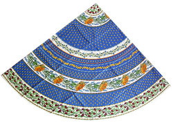 Round Tablecloth coated (Chateau vert. blue) - Click Image to Close